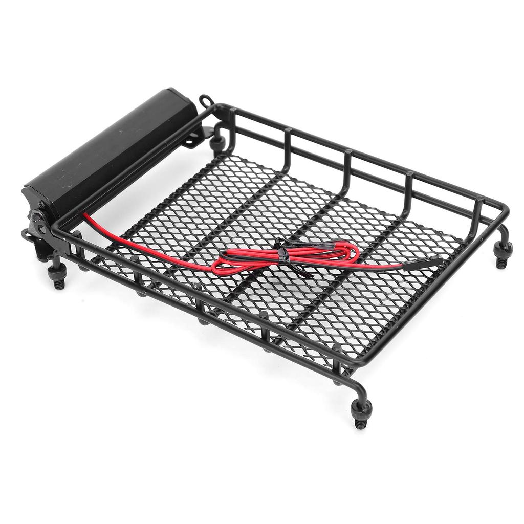 Metalowy Bagażnik Dachowy z LED do Samochodów RC, Solidna Konstrukcja, Oszczędność Miejsca, Łatwy Montaż dla Modeli Samochodów RC MN D90 99S