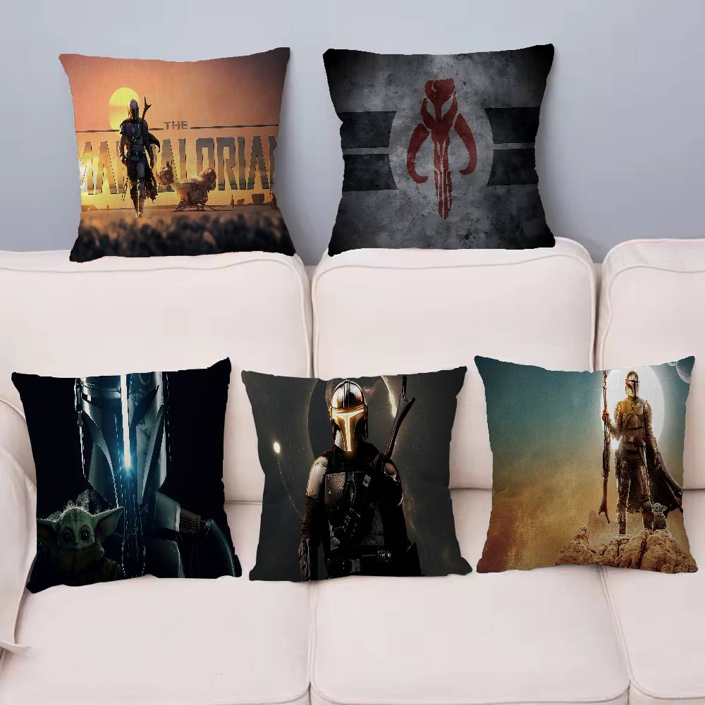 The M-Mandalorian Film Pillowcase Toon Gift Cushion Cover Bedroom Home Sofa Chair Seat Decor Pillow Case
