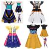 Kpop Demon Hunters Rumi Mira Zoey Child Cosplay Dress With Short Sleeves And Ruffled Hem For Summer Kids Party And Playtime