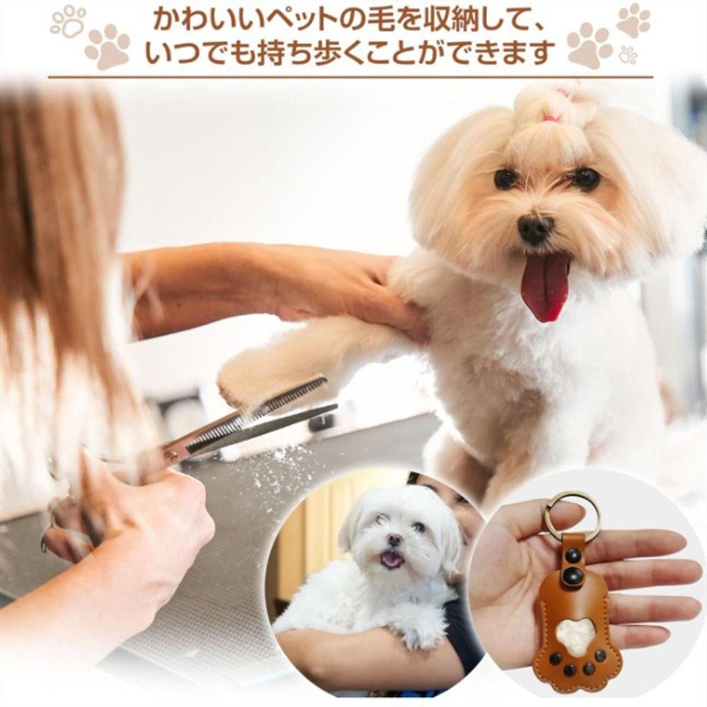 Hair Grooming Pet Hair Memorial Keychain DIY Handmade Paw Shape Keyring  Hanging Accessory