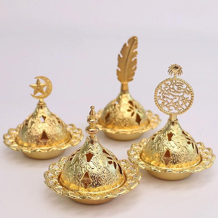 Factory Price Incense Burner Hollow Golden Tower Oil Burner Arab Style Censer Holder for Home Hotel Incense Holder