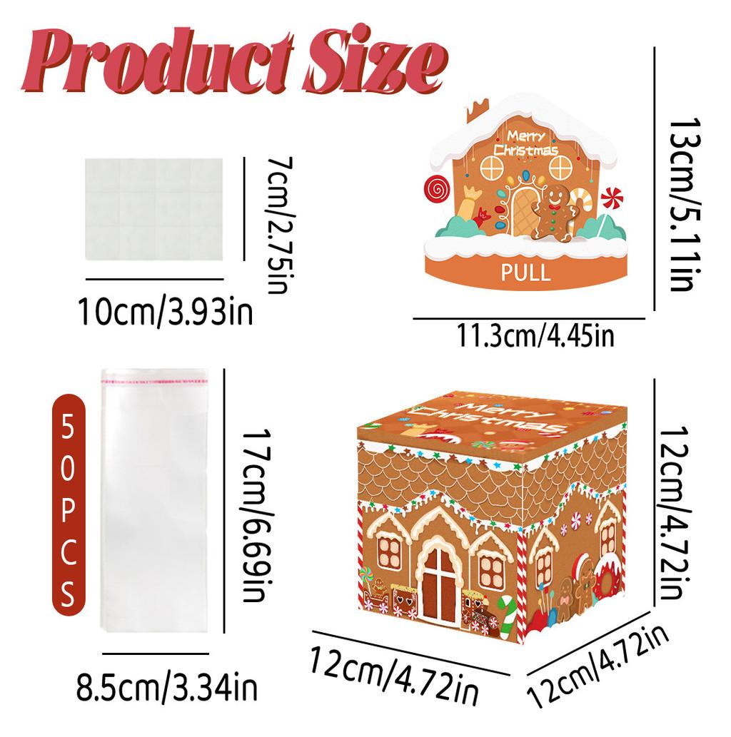 

Gingerbread Man Pattern Christmas Theme Holiday Decor Paper Gift Box Money Box