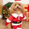 Cute Dog Santa Claus Outfit Christmas Costume For Small Dogs Cats Teddy Yorkie Cosplay Clothes Dress Up Jumpsuit Party Supplies