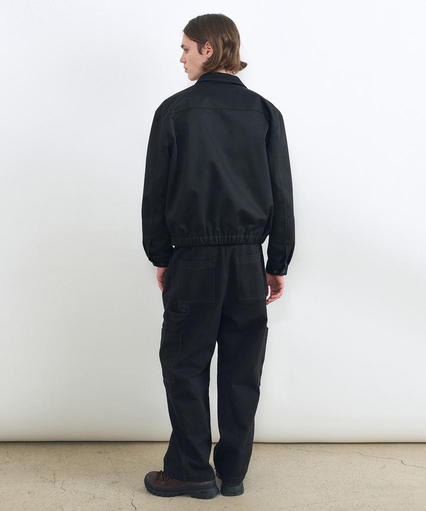 Insilence Paneled Cotton Twill Jacket Black