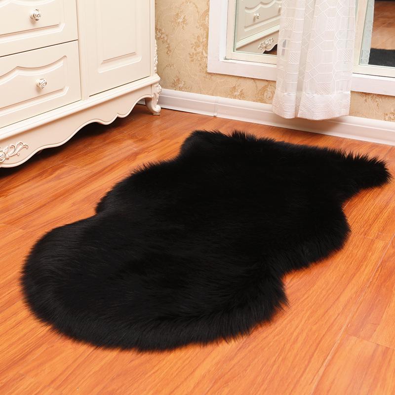 White Fluffy Irregular Plush Bedroom Rug & Sofa Cushion Blanket