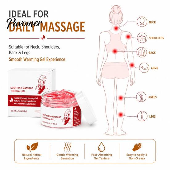 Deep Tissue Relaxation Gel 1/2Pcs Body Soothing Massage Thermal Gel, Natural Herbal Relaxing Cream, Firming & Smoothing Skin Moisturizer Care