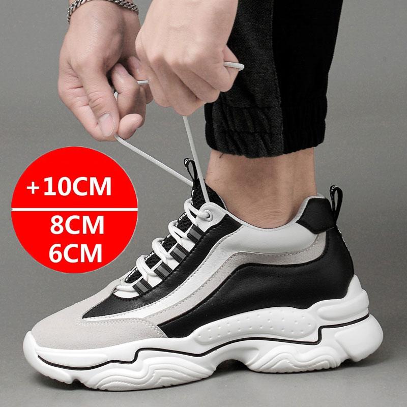 

Men Elevator Shoes Heightening Height Increased 10cm Insoles 8CM Man Sport Increasing Breathable free delivery shoes luxury