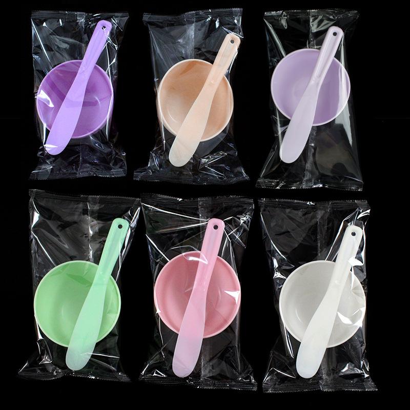 DIY Face Mask Mixing Bowl & Spatula Set Pastel Smooth Plastic Non-Slip for Home Beauty Skincare Tools
