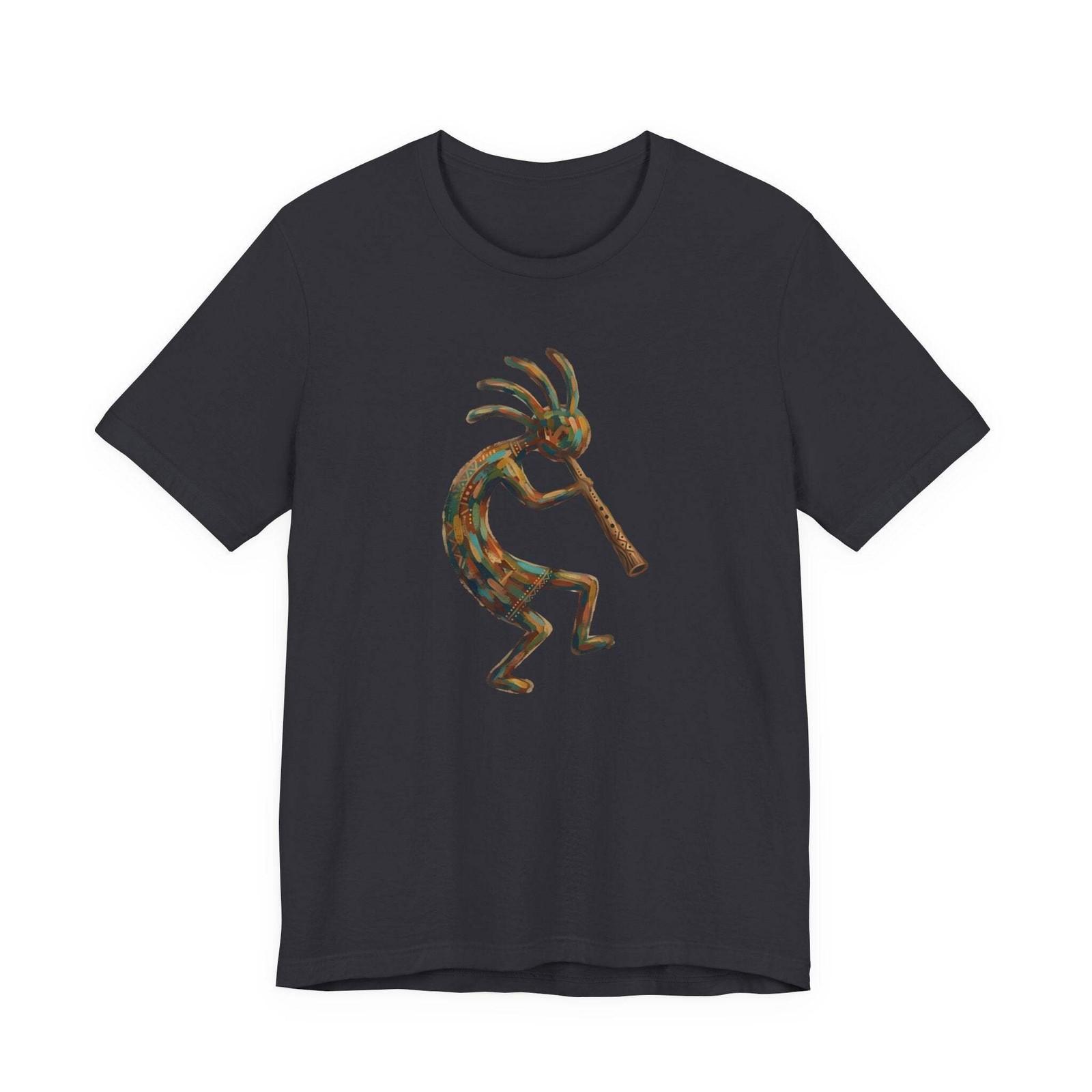 Kokopelli Mosaic Art T-Shirt | Native American Flute Player Southwestern S разноцветный