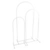 3PCS Set Wedding Arch Backdrop Stand 4ft 5ft 6ft Metal Balloon Arched Backdrop Stand for Outdoor White