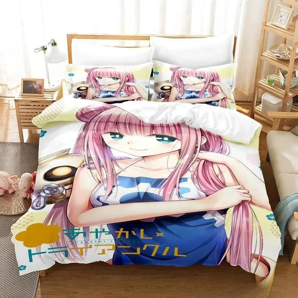 3D Anime Ayakashi Triangle Bedding Set Single Twin Full Printed With Pillowcase Duvet Cover Soft Queen King Size Bedclothes Home