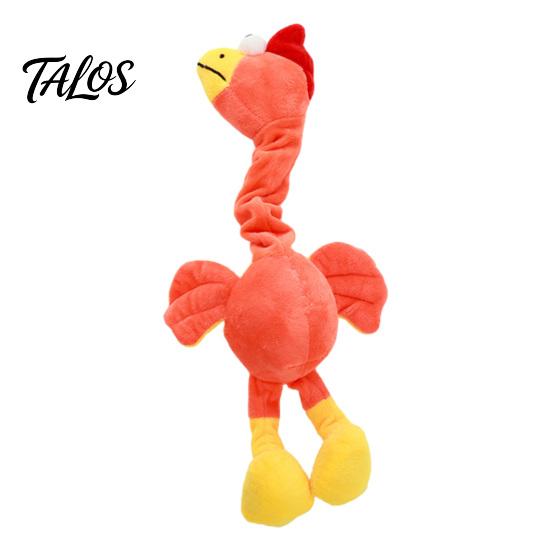 Interactive Dog Toy Stuffed Tug Toy, Long Neck Plush Chicken, Squeaky Bird Chew of War for Small Medium Dogs Play Funny
