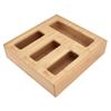 Bamboo Kitchen Bag Organizer Holders 21 Stickers Markable Kitchen Storage Holders with 4 Slots for Home Kitchen