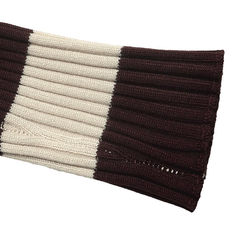 2026 Autumn/Winter Women's Retro Striped Knitted Long Sleeve Sweater with Lapel