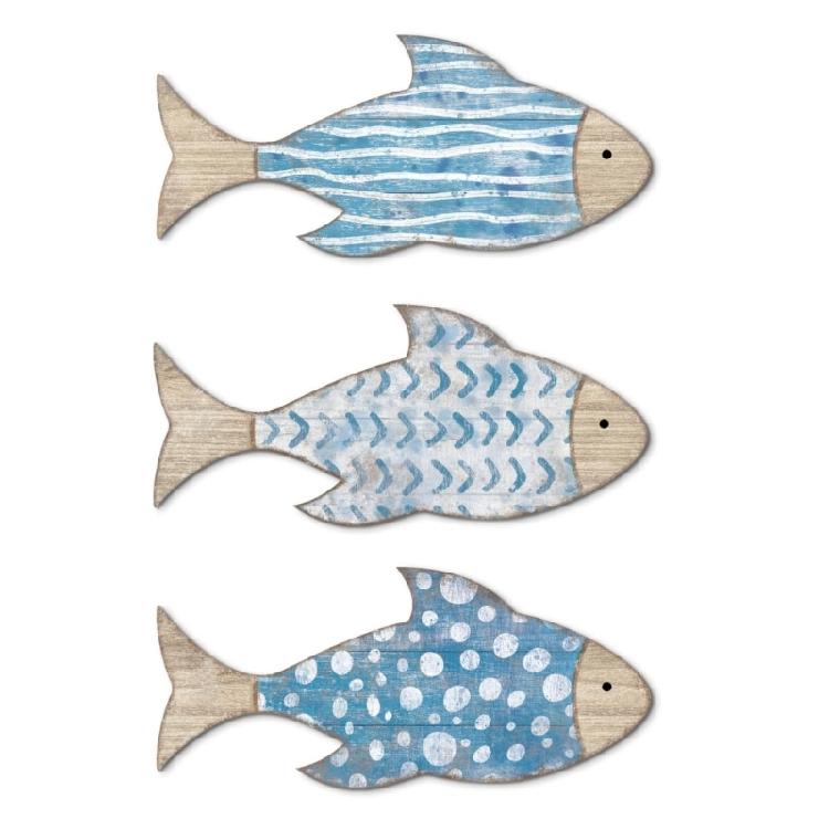 

Set Of 3 Mediterraneans Wood Fish Wall Decors Hanging Plaques Ornaments Coastal Theme Nursery Beach Cottage Accent Gift 1