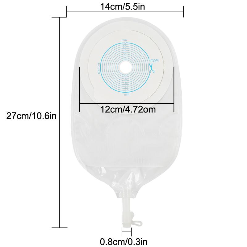 10Pcs/Box Adult Urostomy Bags Comfortable No-Leak Stoma Urine Collection Bag Colostomy Bag Supplies for Stoma Care