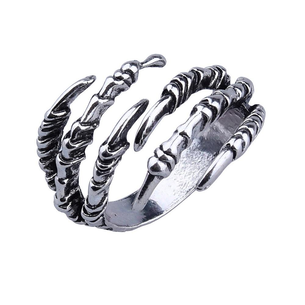 10pcs Punk Rings Dragon Claws Silver Color Fashion Jewelry