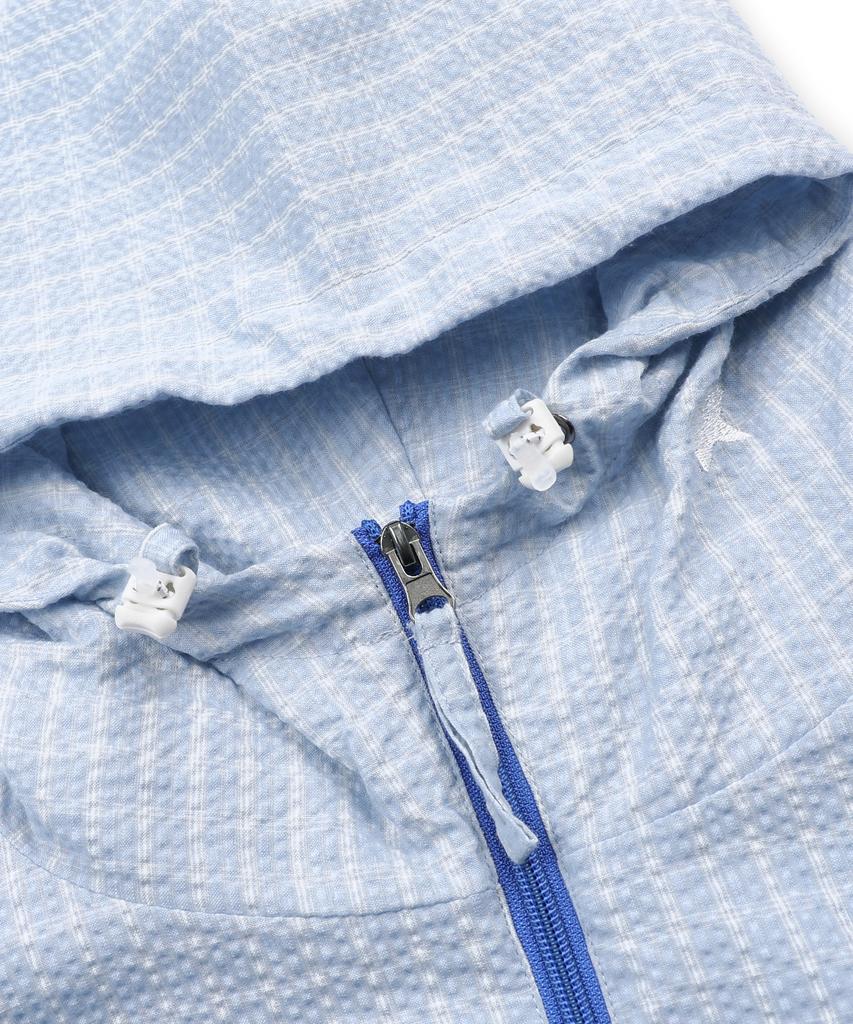 Glack Gzj002 Merlin Seersucker Check Windbreaker (Sky Blue)
