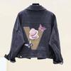 Spring Autumn New Denim Jacket Women Short Paragraph Slim Slimming Hole Embroidered Denim Female Clothing Overcoat
