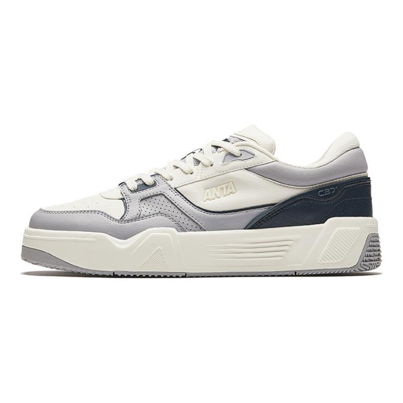 Anta Durable Low-Top Skate Shoes Men Sneakers White Gray 112438024-4