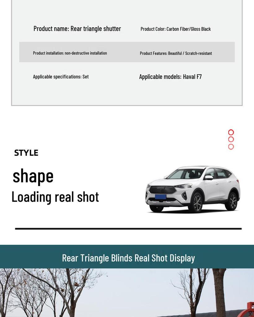 Haval F7 Rear Window Trim & Triangle Louver Decor