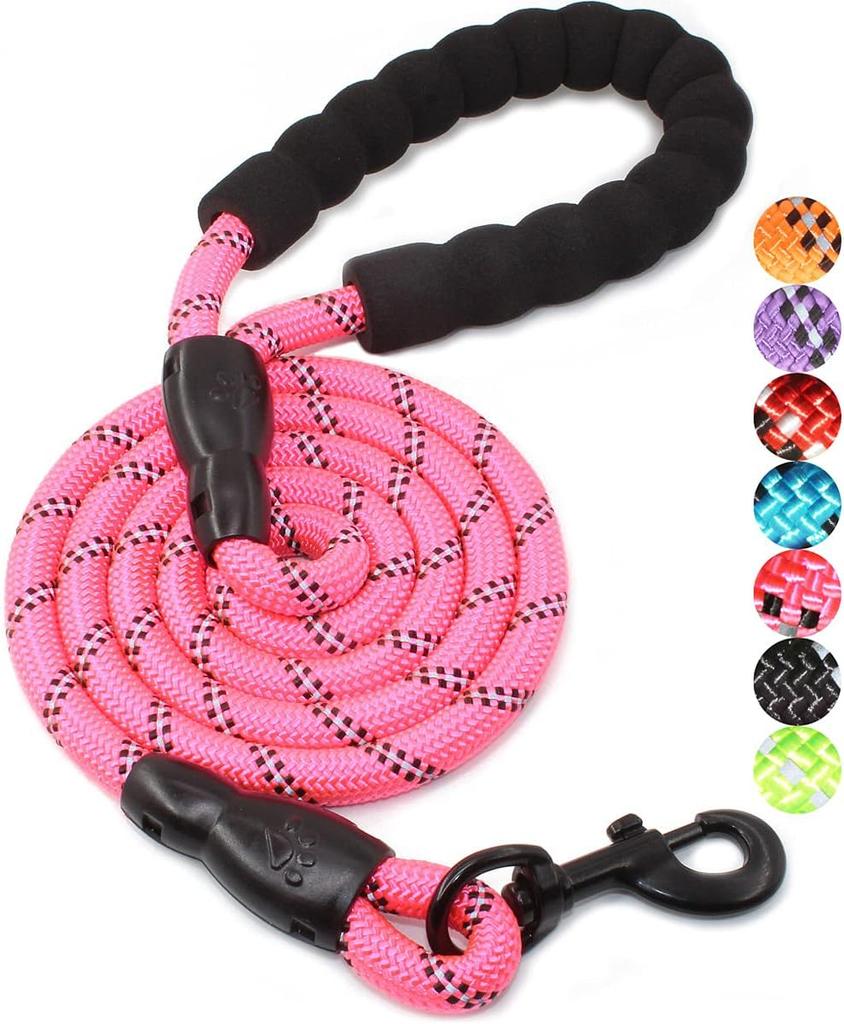 Pet Products Dog Reflective Leash Multi-color Strong Nylon Round Rope Large and Medium-sized Dog Leash Comfortable Padded Handle