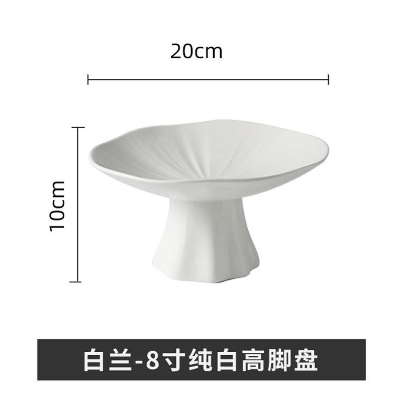Ceramic light luxury home kitchen snacks high plate advanced sense display dish snacks cold dishes creative fruit tray meal