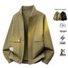 Men's Trendy Casual Baseball Collar Jacket - Spring/Autumn Thin Plain Style