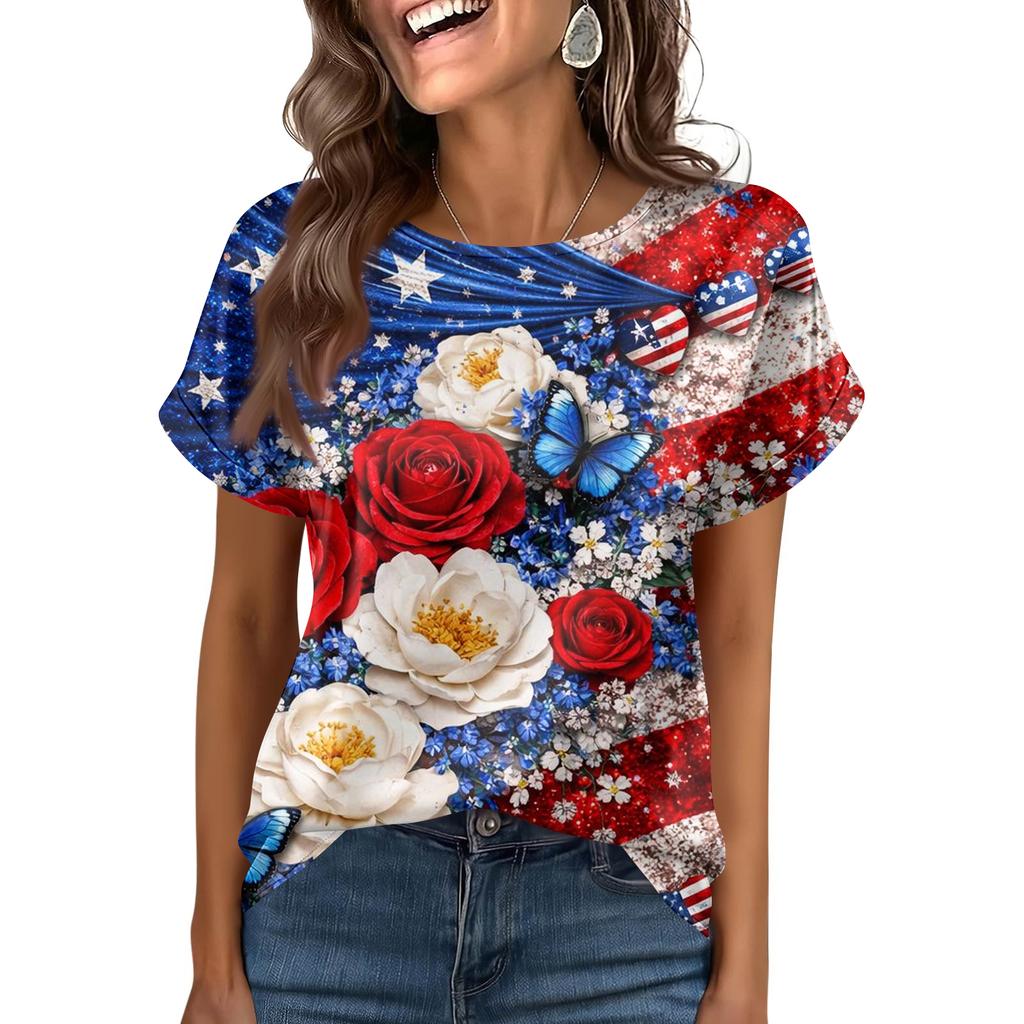 Damska Modna Casualowa Vintage Bluzka z Nadrukiem