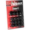 KYO-EI (Kyoei Sangyo) Wheel Lock Nuts Bull Lock 17HEX M12 P1.5 16pcs Black 0601B-17 for Automotive Anti-Theft