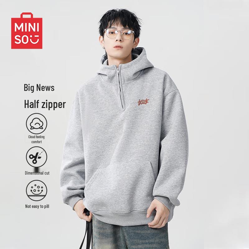 

MINISO Unisex Half-Zip Loose Fit Hoodie L