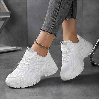 Scarpe con Zeppa Bianche da Donna Sneakers Scarpe Comode per Camminare Sneakers Chunky Casual
