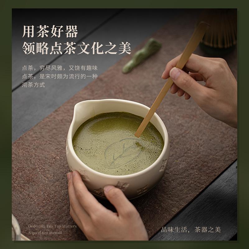 1/2/4/8 Pcs New Ceramic Matcha Bowl Sakura with Pouring Spout Matcha Whisk Holder Reusable Flower Matcha Making Kit Tea Lovers