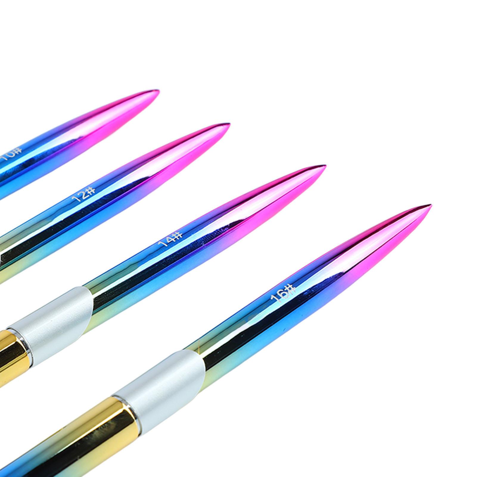 

Набор из 4 кистей для дизайна ногтей, алюминиевая трубка, эргономичная ручка, твердый, гибкий, мягкий, гель для наращивания волос и ногтей