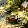 Retro Visbotenmodel 3D Geprint Vintage Houten Rustiek Oud Schip Figurine Miniatuur Maritieme Decoratie voor Displayplank Nautische Decoratie Visser