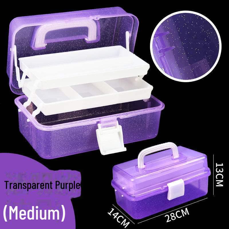 Large Capacity 3-Layer Transparent Art Tool & Pencil Storage Box