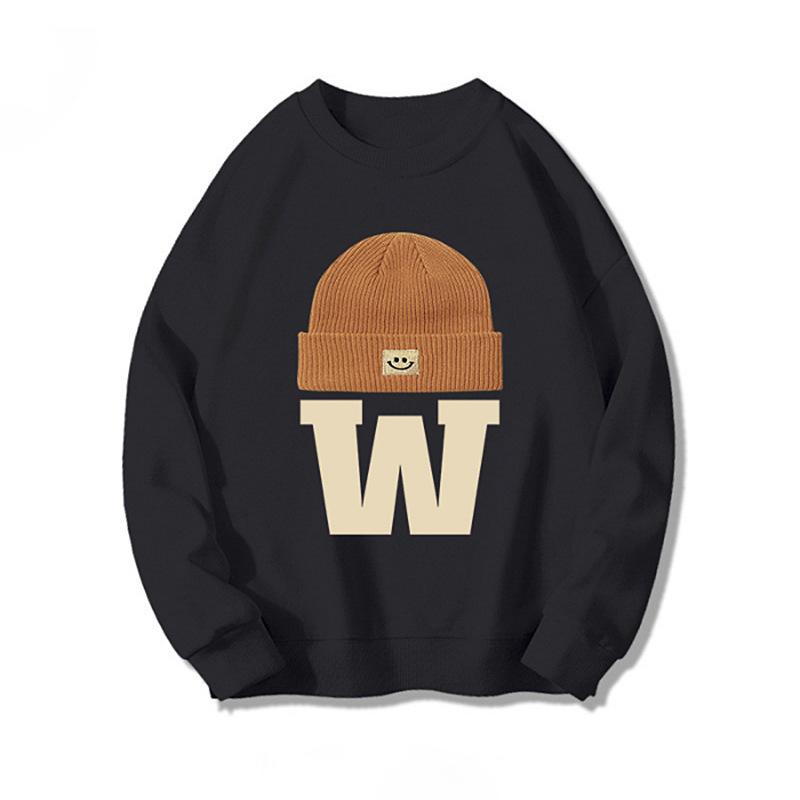 Women's Round Neck Long Sleeve Sweatshirt Loose Fit Lazy Style Top Letter Graphic Printed Vintage Casual Pullover