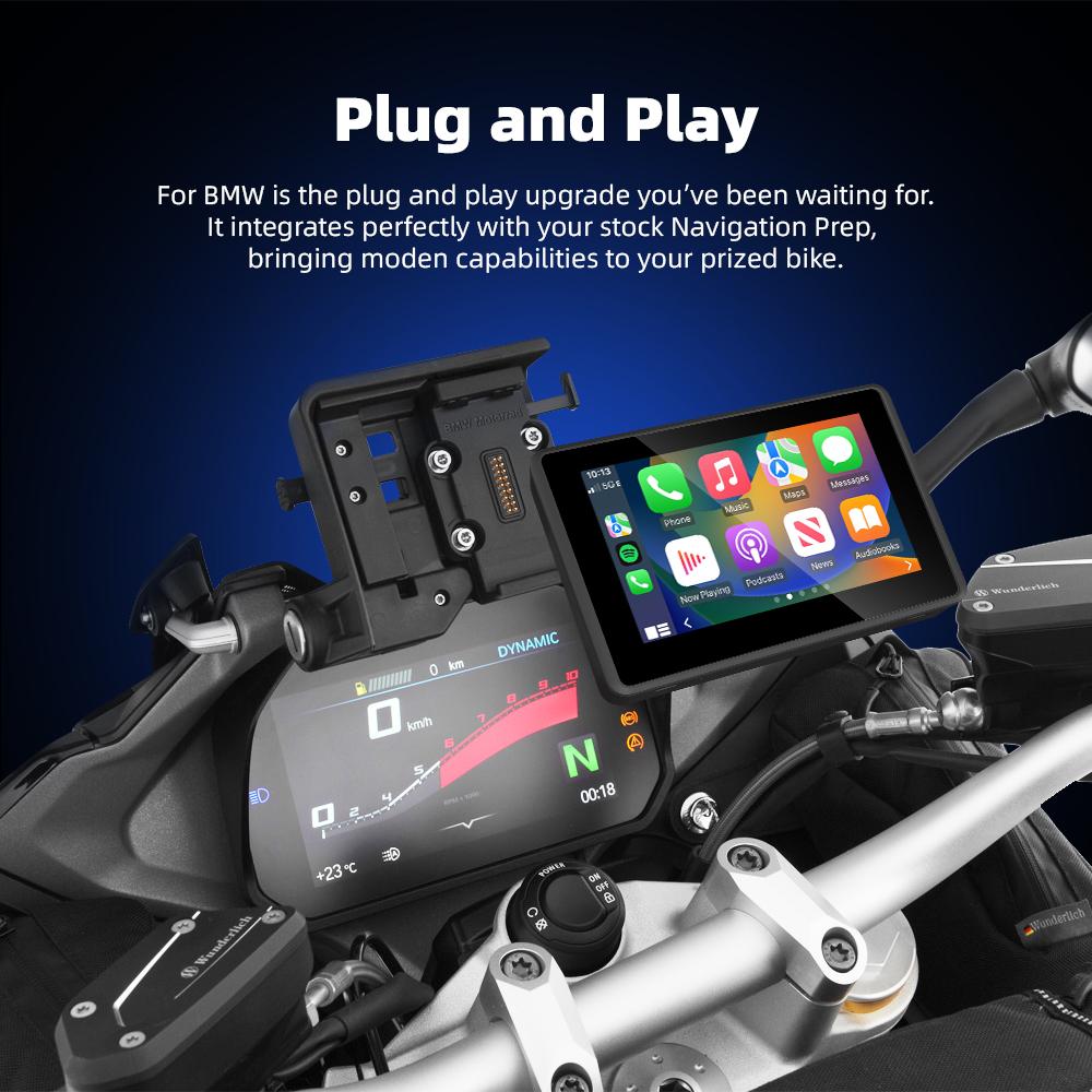 EKIY 5.0" For BMW R1200GS R1250GS F800 F900 S1000XR GPS Motorcycle Navigation Wireless CarPlay Moto Android Auto For WonderWheel