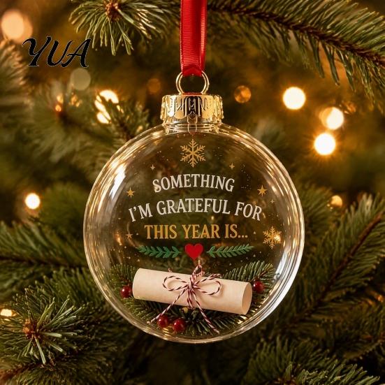 DIY Craft Ornaments for Holidays 3D Clear Ball Christmas Ornament, Holiday Message Keepsake, Acrylic Decorative Hanging Festivals Tree Decoration