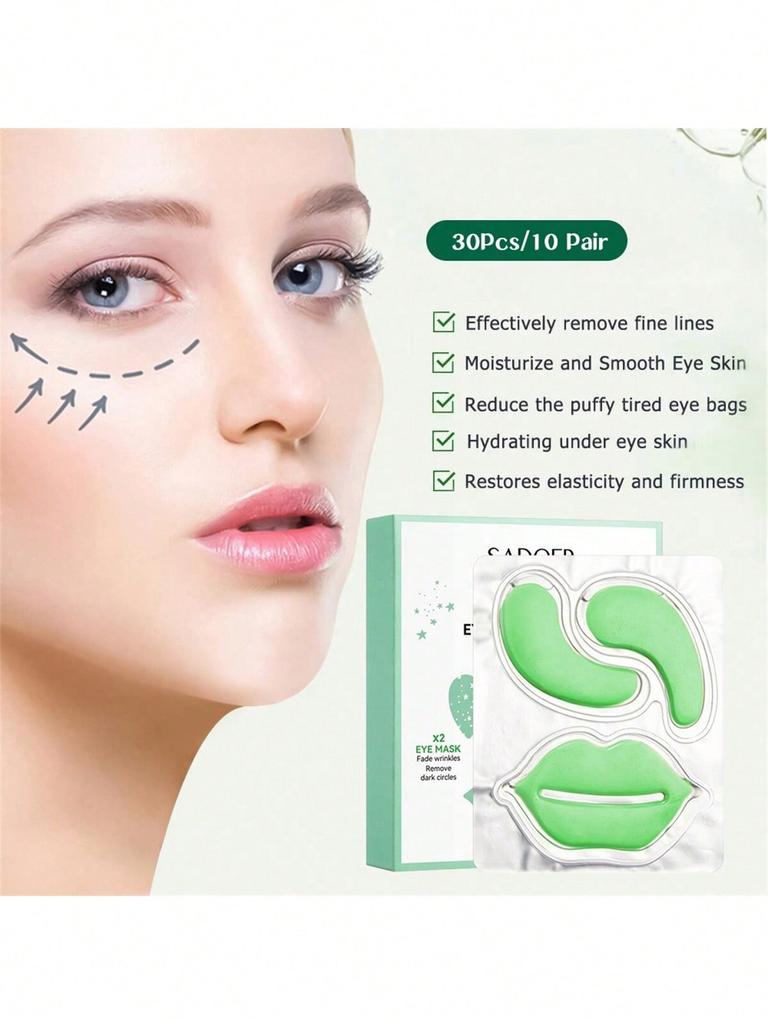 10pcs Lip & Eye Mask Set, Moisturizing Lip Mask, Eye Mask, Eye Care Face Mask, Reduce Dark Circles &
