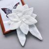 Witte 3D Bloemen Geborduurde Stoffen Patches voor Kledingreparatie en Decoratie