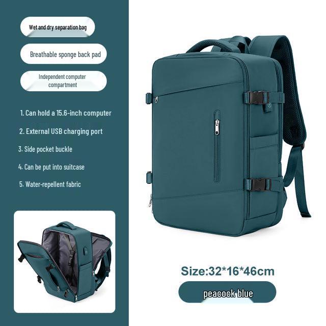 Girls' Extra Large Multifunctional Backpack with Wet/Dry Separation - Nylon, Waterproof, Ideal for Short Trips & School
