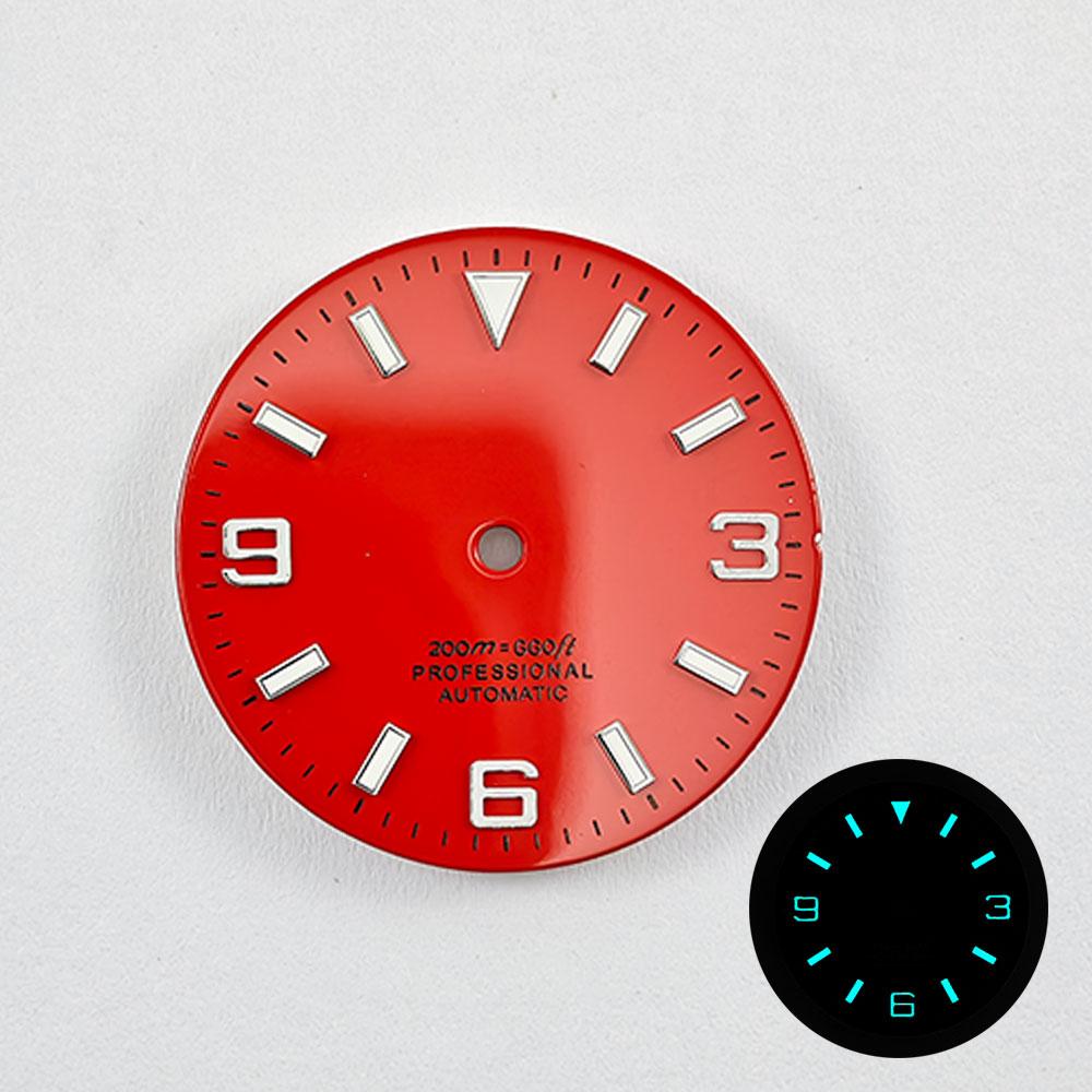 NH35 29mm No Logo Watch Dial Fit NH35A NH36 NH38 Movement Blue Green Luminous Rose Gold /Gold /Silver Nail Explorer Model Dial