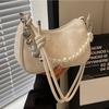 Underarm Bag Women's New Fashion Solid Color Pearl Versatile Shoulder Messenger Bag