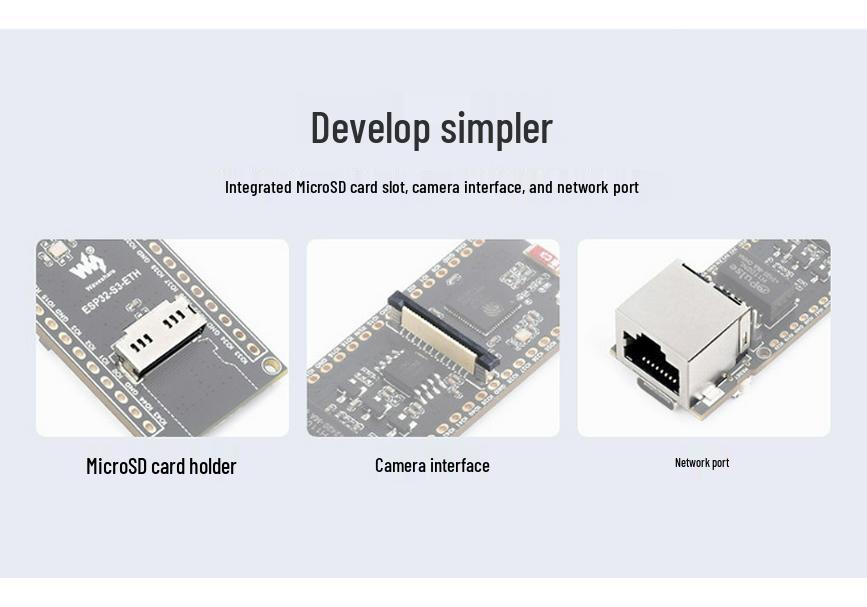 ESP32-S3 Development Board with Ethernet, WiFi/Bluetooth 5, PoE, Camera Support, 32-bit LX7 Dual-core