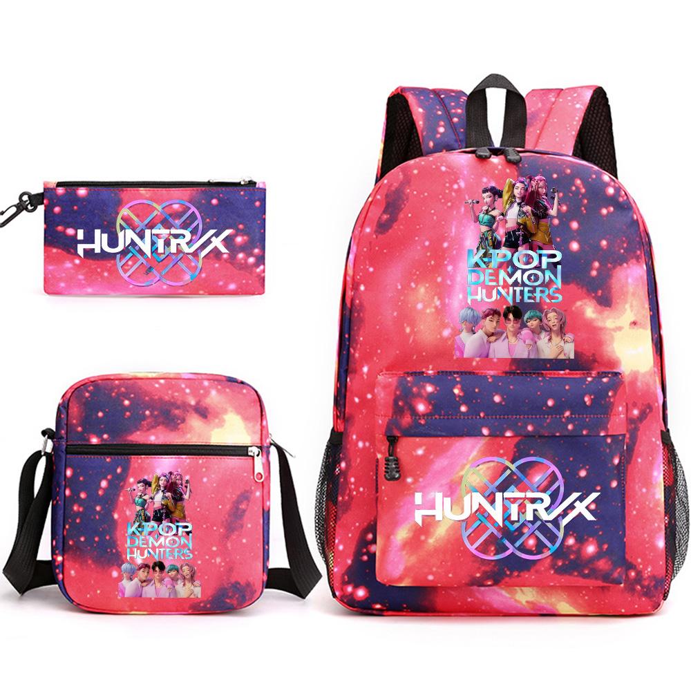 3Pcs/set Anime Cartoon Printed Backpack with Shoulder Bag Pencil Case for Teenager Student Boy Girl School Bag Large Capacity Bookbag Kid Gift Rucksak