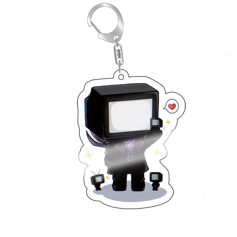 Skibidi Toilet Cameraman Speakerman Acrylic Products Keychain Funny Jewelry Friends Fans Gift Bag Charms Souvenir Accessorie