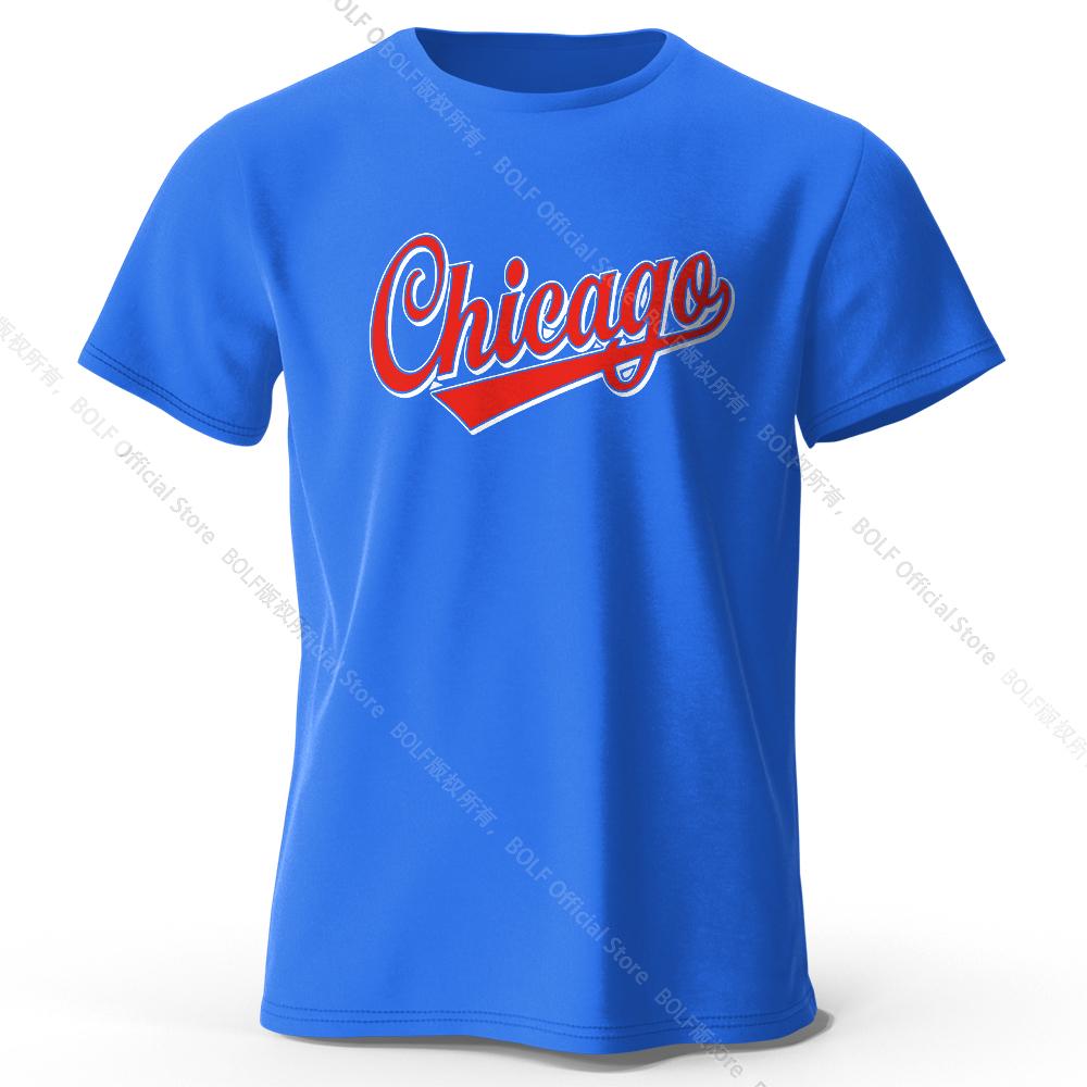 Men's Chicago Printed T-Shirt 100% Cotton Oversized Letter Graphic Tees for Women Summer Tops Urban Streetwear