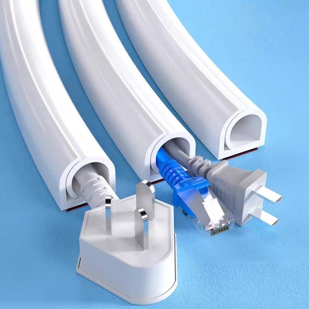 1PC 1m/39.37in TV Cable Management Cord Hider Cord Organizer Raceway Kit System Covers Cables PVC Trunking Channel Cable Sleeves