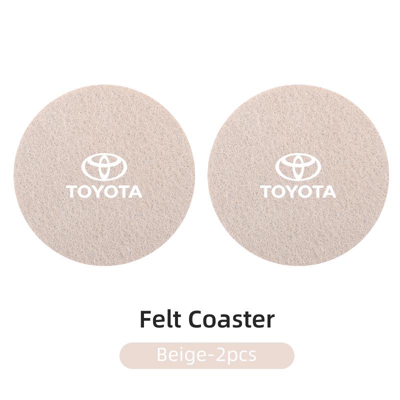 2PCS Car Coasters Cup Holder Mat Drinks Coaster For Toyota Corolla Yaris Camry Prius RAV4 CHR Hilux Aygo Avensis Key Accessories
